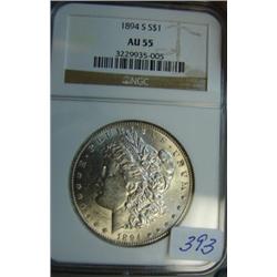 1894-S Morgan Silver Dollar NGC AU55
