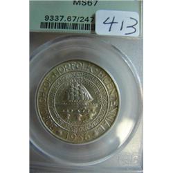 1936 Norfolk .50 PCGS MS 67