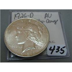 1926-D Peace Silver Dollar AU - Obverse Damage