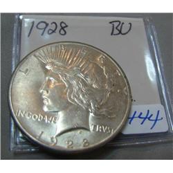 1928 Peace Silver Dollar BU