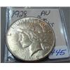 1928 Peace Silver Dollar AU - 3 rim nicks