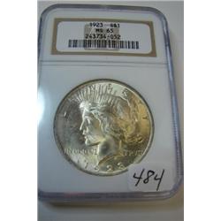 1923 Peace Silver Dollar NGC MS65