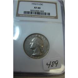 1932-S Washington Quarter NGC XF 40