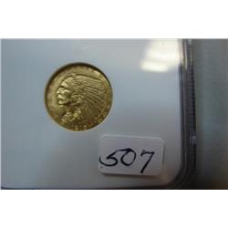 1915 $2.50 Indian Head Gold Coin NGC MS 64