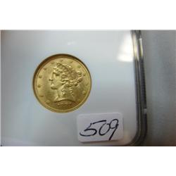 1881 $5.00 Liberty Head Gold Coin NGC MS 62