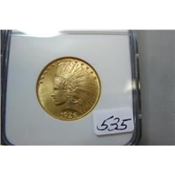 1926 $10.00 Indian Head Gold Coin NGC MS 62