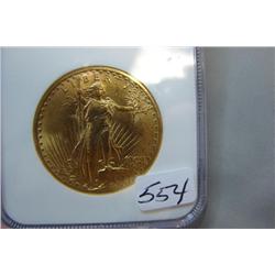 1908 No Motto $20.00 St Gaudens GoldCoin NGC MS 63