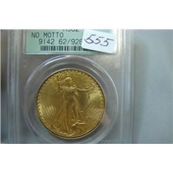 1908 No Motto $20.00 St Gaudens GoldCoin PCGS MS 6