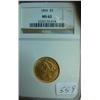 Image 1 : 1894 $5.00 Liberty Gold Coin NGC MS 62