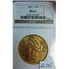 Image 1 : 1895 $20.00 Liberty Gold Coin NGC MS 62