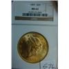 Image 1 : 1897 $20.00 Liberty Gold Coin NGC MS 62