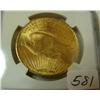 Image 2 : 1908 No Motto $20 St. Gaudens Gold Coin NGC MS 64