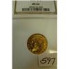 Image 1 : 1910 $2.50 Indian Head Gold Coin NGC MS64