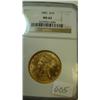 Image 1 : 1881 $10.00 Liberty Head Gold Coin NGC MS62