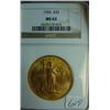 Image 1 : 1925 $20.00 St. Gaudens Gold Coin NGC MS 63