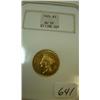 Image 1 : 1874 $3.00 Indian Princess Gold Coin NGC AU55