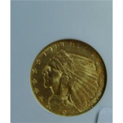 1911 $2.50 Indian Head Gold Coin NGC MS64