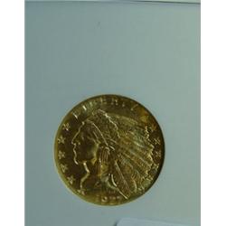 1927 $2.50 Indian Head Gold Coin NGC MS64