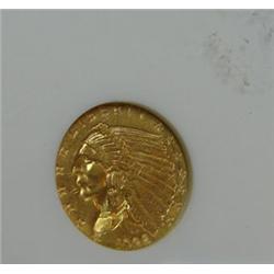1928 $2.50 Indian Head Gold Coin NGC MS62