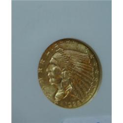 1926 $2.50 Indian Head Gold Coin NGC MS62