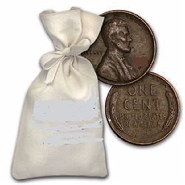 5,000-Count Bag 1940-1958 Lincoln Wheat Cents All Ave. Circulation