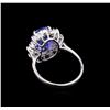 Image 3 : 3.88 ctw Tanzanite and Diamond Ring - 14KT White Gold