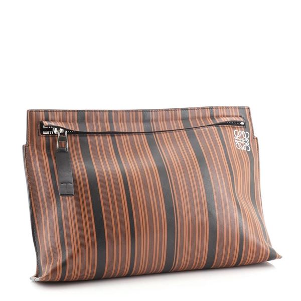 Loewe T Pouch Printed Leather Brown, Print