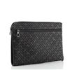 Image 1 : Bottega Veneta Front Zip Portfolio Pouch Printed Intrecciato Nappa Large Black