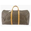 Louis Vuitton Brown Monogram Canvas Leather Keepall 60 cm Duffle Bag Luggage