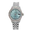 Image 1 : Rolex Pre-owned 26mm Womens Custom Ice Blue Dial Stainless Steel