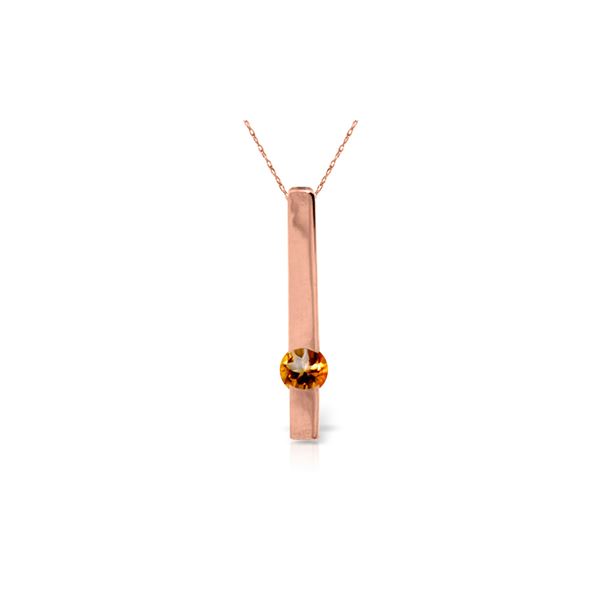 Genuine 0.25 ctw Citrine Necklace 14KT Rose Gold - REF-25V4W