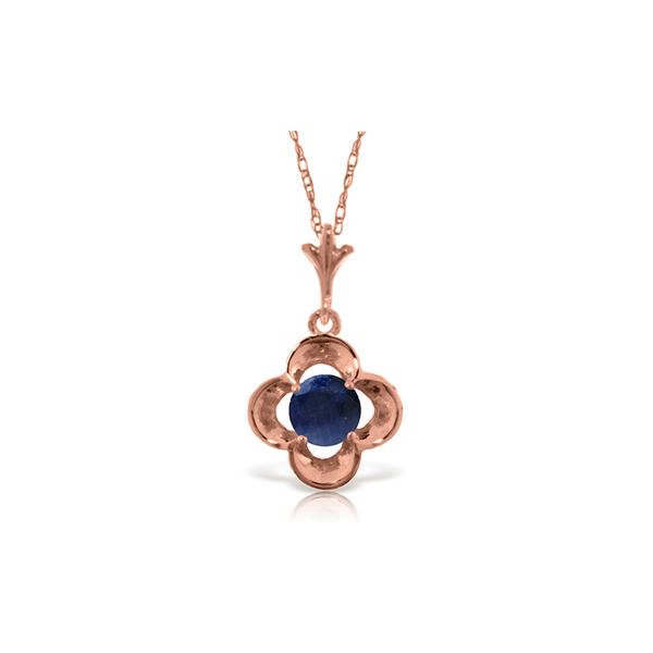 Genuine 0.55 ctw Sapphire Necklace 14KT Rose Gold - REF-25K4V