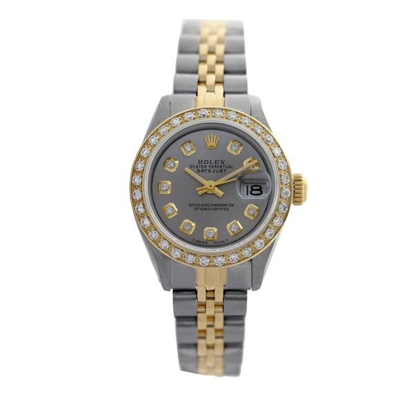 Rolex Pre-owned 26mm Womens Custom Grey Two Tone