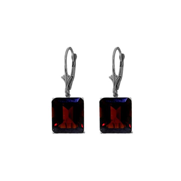 Genuine 13 ctw Garnet Earrings 14KT White Gold - REF-61W8Y