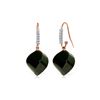 Genuine 31.18 ctw Black Spinel & Diamond Earrings 14KT Rose Gold - REF-54V2W