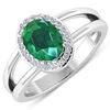 Natural 1.87 CTW Zambian Emerald & Diamond Ring 14K White Gold - REF-88R9F