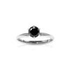 Genuine 1.0 ctw Black Diamond Ring 14KT White Gold - REF-81A2K