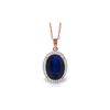 Genuine 6.58 ctw Sapphire & Diamond Necklace 14KT Rose Gold - REF-103M5T