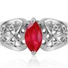 Genuine 0.20 CTW Ruby Ring 14KT White Gold - REF-48F4Z