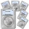 Image 1 : Lot of 6 Assorted Date PCGS MS 64 Morgans!