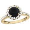 Image 1 : 1.02 CTW Onyx & Diamond Ring 10K Yellow Gold - REF-53W5F