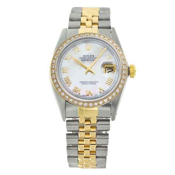 Rolex Pre-owned 36mm Mens White MOP Two Tone