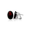 Genuine 13 ctw Garnet Earrings 14KT White Gold - REF-67W9Y