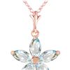 Genuine 1.40 ctw Aquamarine Necklace 14KT Rose Gold - REF-30V3W