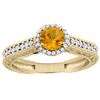 Image 1 : 0.99 CTW Citrine & Diamond Ring 14K Yellow Gold - REF-57X2M