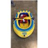Image 1 : 32" X 54" INFLATABLE BOAT WITH DOUBLE ENDED PADDLE AND LIFE JACKET