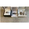Image 1 : 2 SILVER .925 RINGS SIZE 7.5 AND 11 WITH PAIR OF .925 EARRINGS