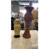Image 1 : CARVED WOOD VASE AND ITALIAN VASE