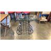 Image 1 : METAL WINE RACK WITH GLASS TOP - 18 BOTTLE