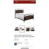 Image 1 : NEW IN BOX QUEEN SIZE INDUSTIAL MESH BED FRAME, DARK WALNUT